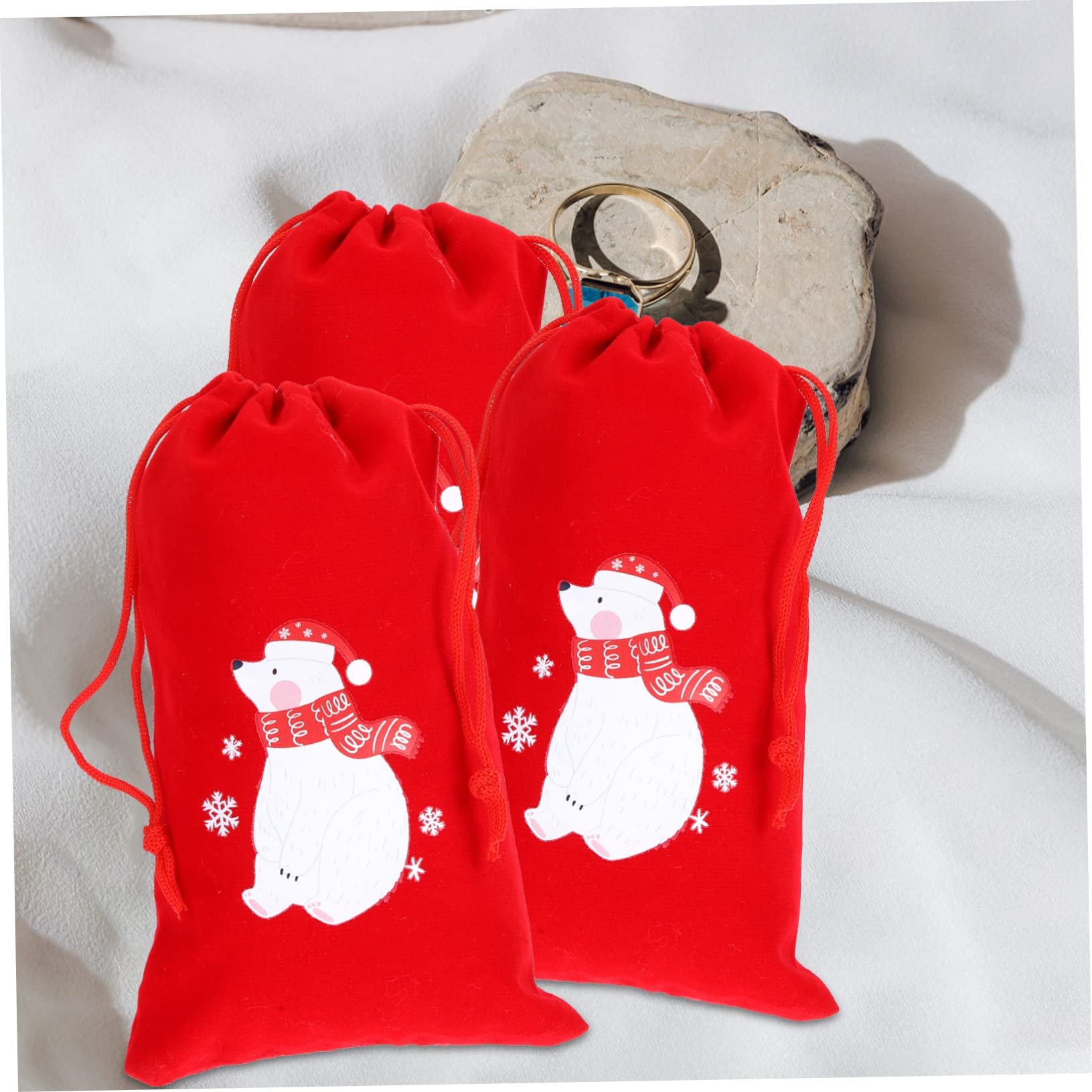 FOMIYES 40 Pz borsa in con coulisse borsa di natale sacchetto di natale sacchetti dolci natalizi sacchetti per dolci il porta regali di