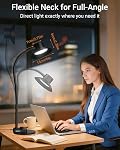 Desk Lamp,Eye-Caring Dimmable Bedside lamp with Dual USB Charging Port, 5 Light Modes & Stepless Dimming, 1400LM Desk Light with Flexible Neck for Home, Office, Bedroom, Reading, Work, Study,12V 2A