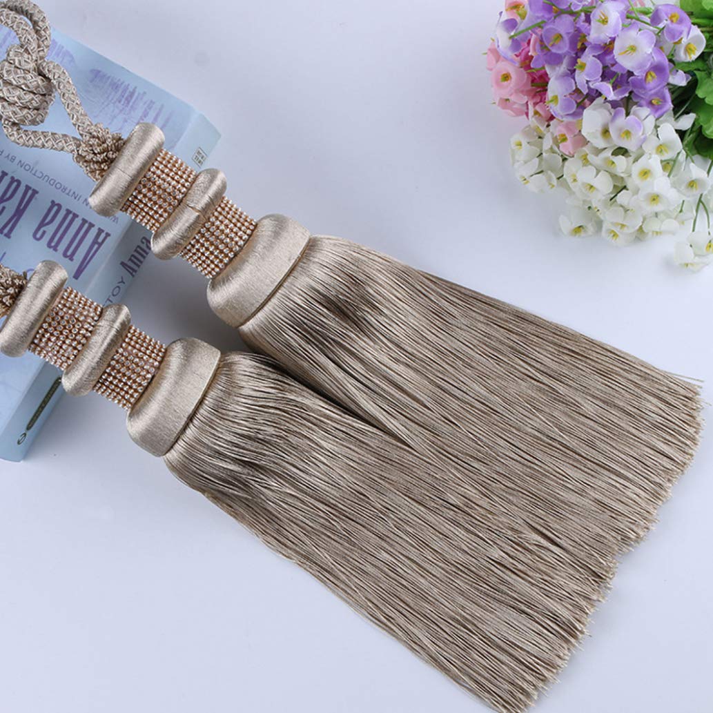 Embrasses de rideaux, attaches de rideaux pour rideaux, pompons de luxe avec strass ornés de strass modernes pour salon, chambre à coucher, draperie de fenêtre, boule suspendue, corde de retenue, dé