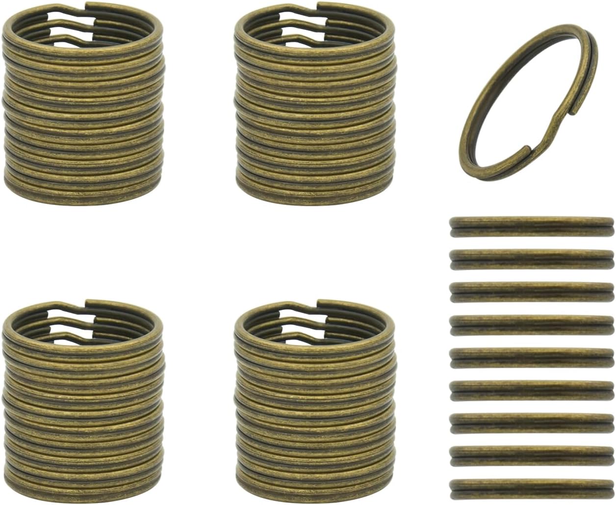 50pcs 25mm Key Ring Keychain Metal Bronze Round Split Key Chains Rings Connectors for Home Car Dog Tag Office Ornaments Keys Attachment