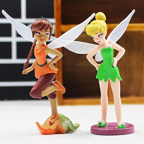 Miniatura 4 de Figuras de anime en miniatura, 7 piezas de personajes clásicos de anime Fly Wing Girl, decoración de casa de muñecas, decoración de jardín de hadas,
