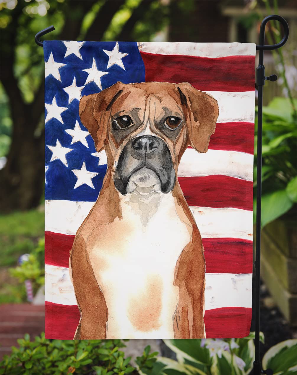 Caroline's Treasures CK1736GF Patriotic USA Boxer Flag Garden