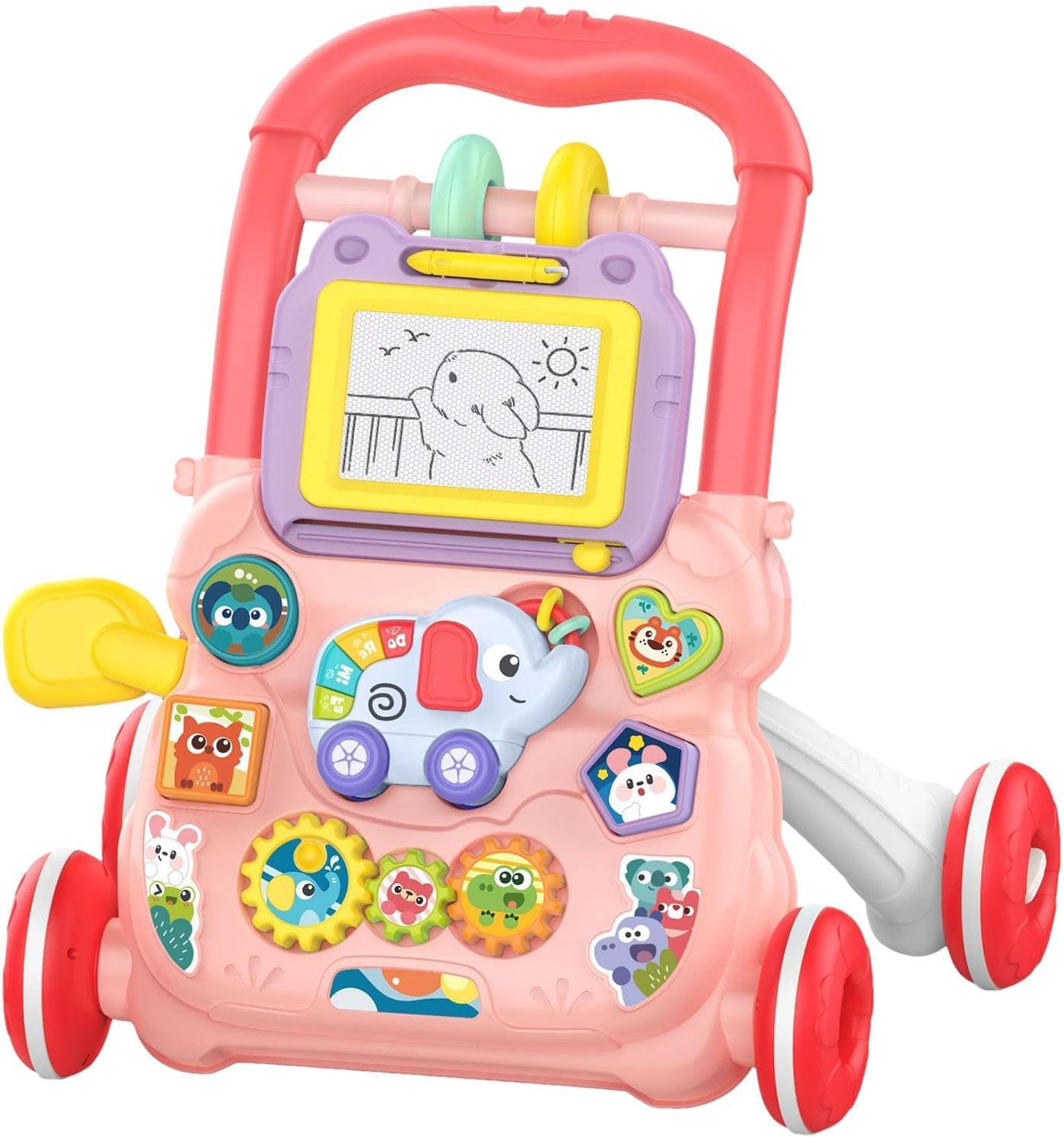 Kids Sit-to-Stand Walker Toy, Early Learning Push Toy, Educational Activity Center for, Child Development Walker for 1 to 3 Years Old, Interactive Baby Toy