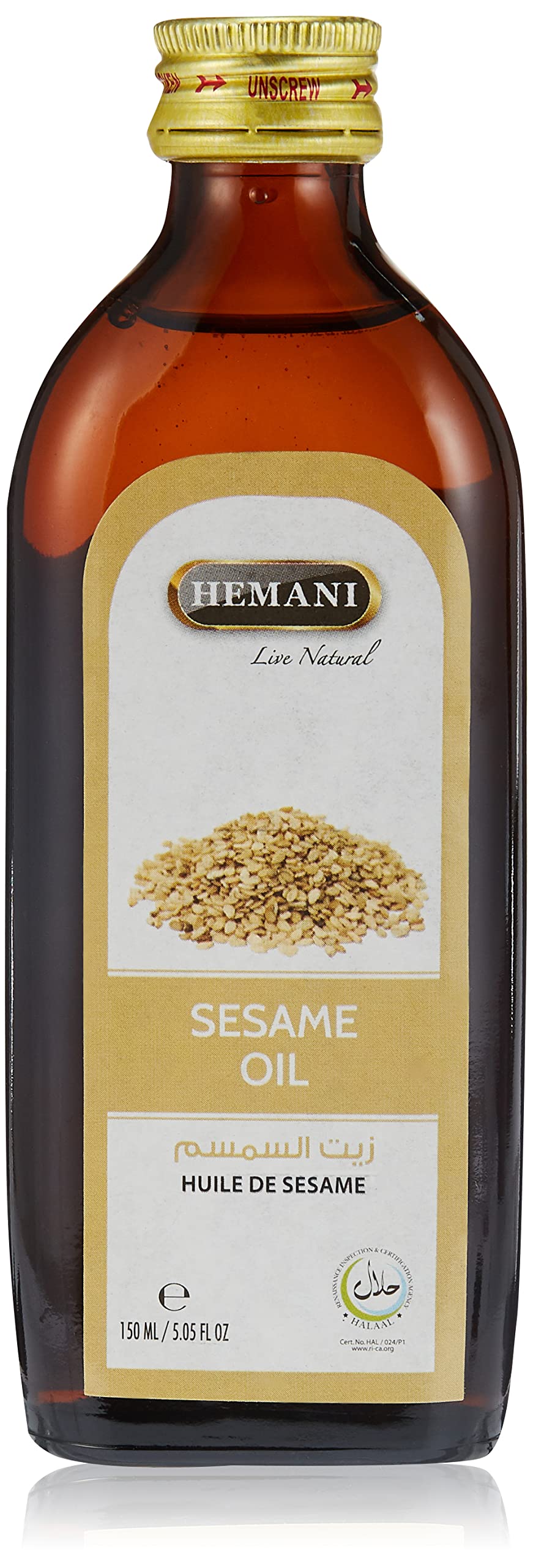 Hemani Sesame Oil, 150ml - 100% Pure & Natural - for fighting against health fungi - Rich in Vitamin and anti-inflammatory