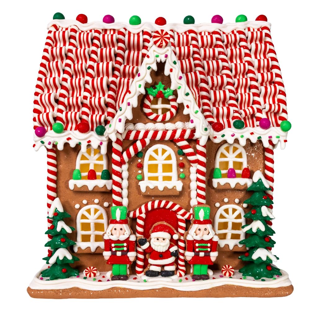 Maison en pain d'épices Kurt Adler à piles pour décoration de table de Noël