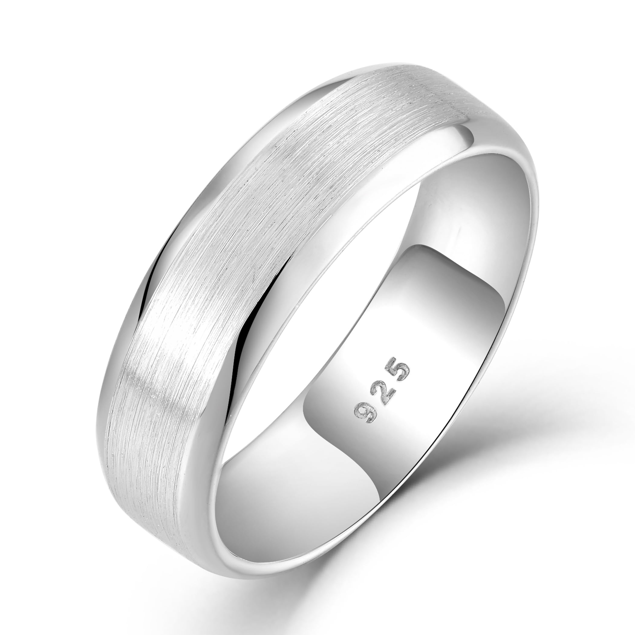 Starchenie 6mm Wedding Band Sterling Silver