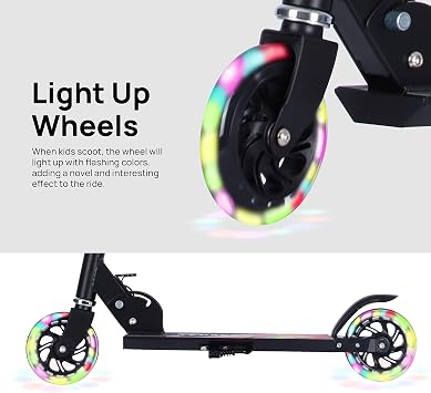 Scooter Toys for Kids Ages 6-12/3-5, Christmas Birthday Gifts for Girls Boys, Easy Folding Kids Scooter with 3 Levels Adjustable Handlebar