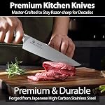 Knife Set, imarku 14-Piece Kitchen Knife Set with Block, Professional Chef Knife Set with Knife Rod, Japanese High Carbon Steel Kitchen Knives Set, Brown, Ideal Home Cooking Gift for Mom