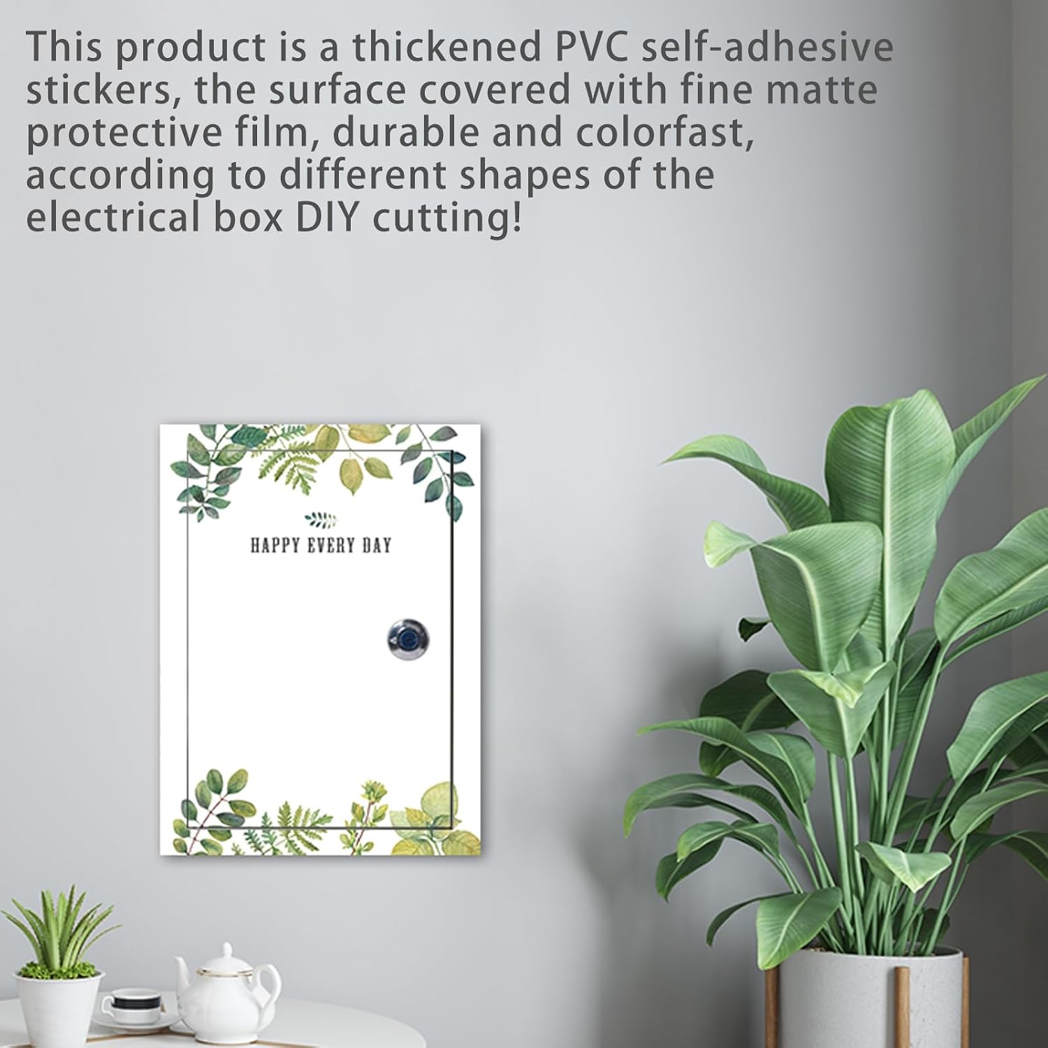 Self-Adhesive Sticker Electrical Panel Cover Thickening, Breaker Box Cover Decorative No Punching, Fuse Box Cover Decorative Wall Office(62 * 92cm,White L)
