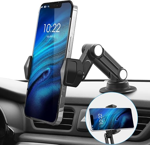 VILLNO Cell Phone Holder for Car Dashboard, 360° Rotating Phone Mount for Car [Metal & No Shaking], Adjustable Car Phone...