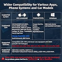Vista 7 de NEXAS NexLINK Bluetooth OBD2 Scanner for Car - Check Engine Light Code Reader with Live Data & Performance Test, Wireless Diagnostic Scan Tool with