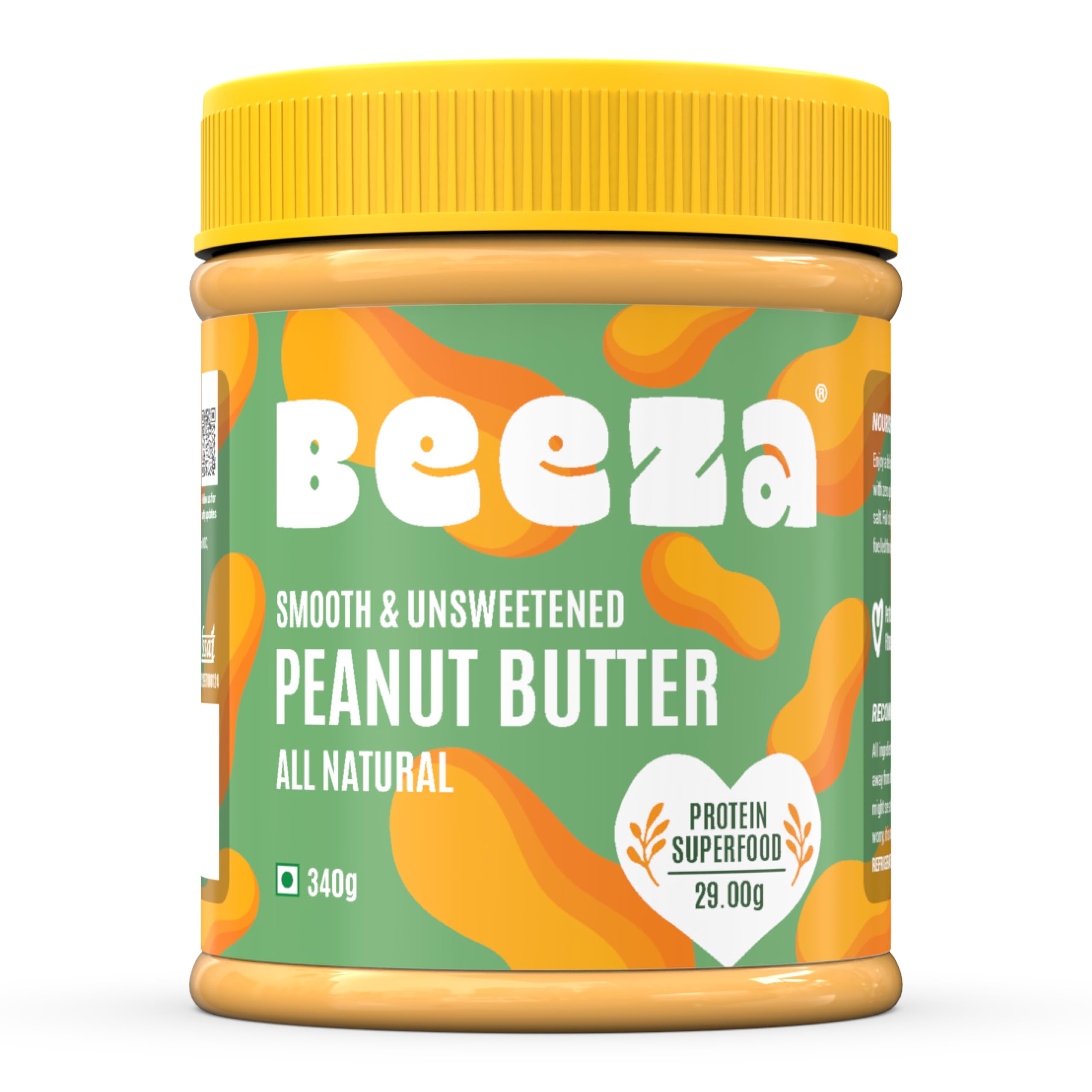Beeza All Natural Peanut Butter 340gm | 29g High Protein | Natural Protein | Only Premium Roasted Peanuts | No Sugar No Salt | Smooth and Unsweetened | No Preservatives | Cholesterol Free | High Fiber (B0CZLH6XSD) Amazon Price History, Amazon Price Tracker