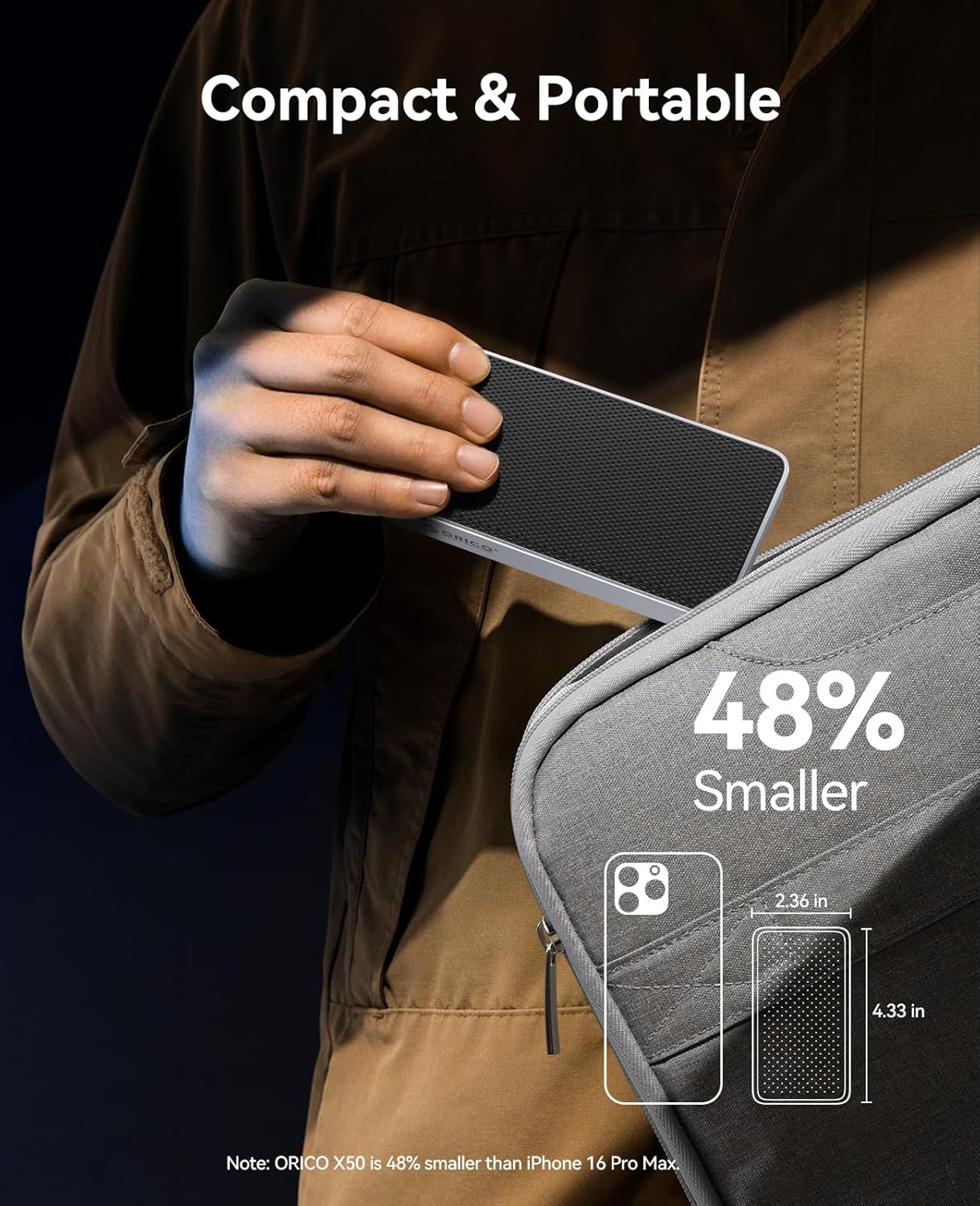 ORICO 80Gbps M.2 NVMe SSD Enclosure Silent Fanless Compatible with Thunderbolt 5/4/3/USB4 M-Key/(M&B) Key NVMe 2280 SSD Tool-Free for Mac M4 Pro/Max for Pro Creators X50 Upgraded - Image 5