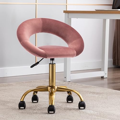 Miniatura 6 de DUHOME Silla giratoria con ruedas, silla de terciopelo para oficina en casa, hidráulica ajustable con respaldo para salón, tatuaje, oficina, masaje,