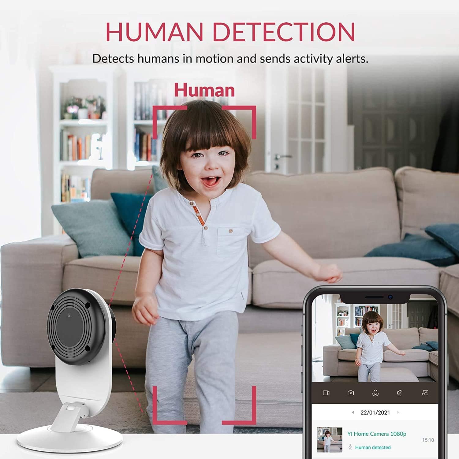 Exclusive Discount 50% Price YI 4pc Security Home Camera, 1080p WiFi Smart Indoor Nanny IP Cam with Night Vision, 2-Way Audio, Motion Detection, Phone App, Pet Cat Dog Cam - Works with Alexa and Google