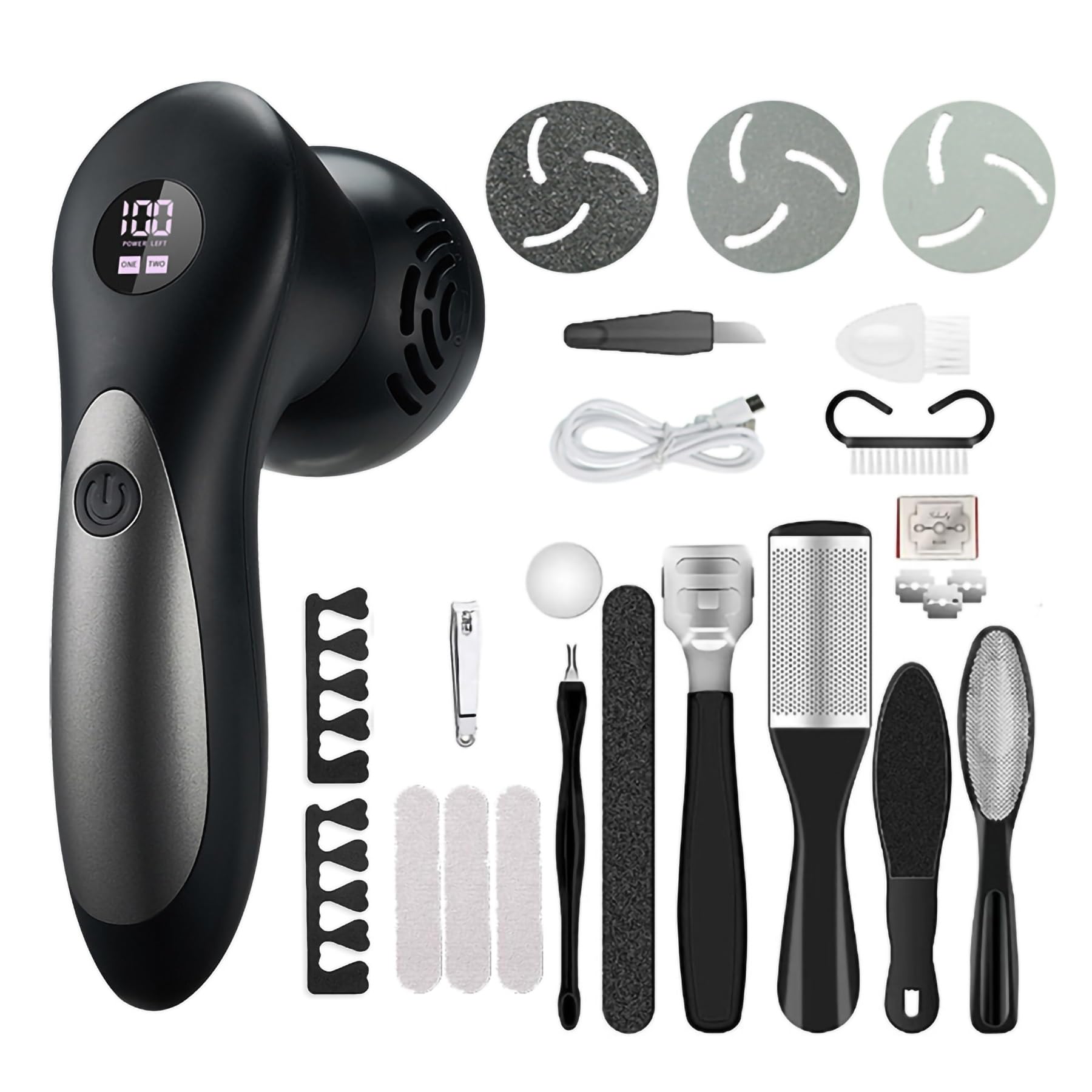 Lima Electrónica para Pies Pedicura Kit De Pedicura Profesional Impermeable, Herramienta Recargable para Pedicura, Cuidado De Pies para Pieles Muertas Regalo Ideal (Color : B)