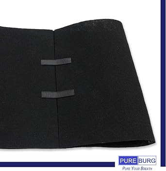 PUREBURG 16x48 Cut-to-Fit Carbon Filter Sheet - Universal Charcoal Air Filter Roll for Range Hoods, Furnace, Air Purifiers, Dehumidifiers - High-Efficiency Household Odor & VOC Eliminator, Pack of 1