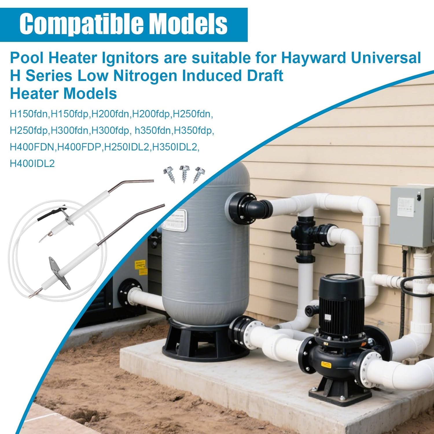 5pcs Flame Sensor Kit, Durable IDXLFLS1930 Pool Heater Replacement Heat Sensor Parts & Accessories Compatible with Hayward Universal H-Series H150FDN H200FDN H250FDN H300FDN H400FDN