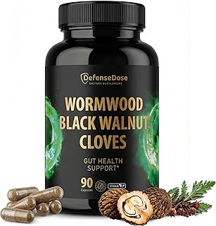 DefenseDose Wormwood Black Walnut Clove Cleanse for Humans - Detox Gut & Intestinal Health Adults Supplement Capsules - Herbal Combination with Sweet Worm Wood Blackwalnut for Digestive Immune Support
