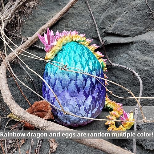 Miniatura 3 de Dragón de cristal impreso en 3D de 12 pulgadas con huevo, dinosaurio, juguete para ansiedad de Navidad, regalos para adultos, huevos de Pascua,