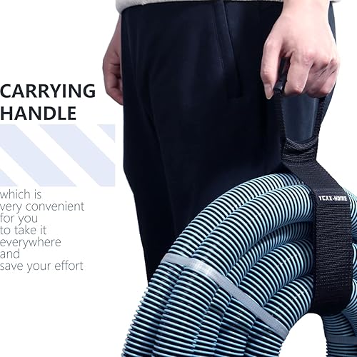 Miniatura 6 de 2 piezas de soporte de almacenamiento de cables de alta resistencia con gancho y bucle, correa organizadora de manguera con asa de transporte para