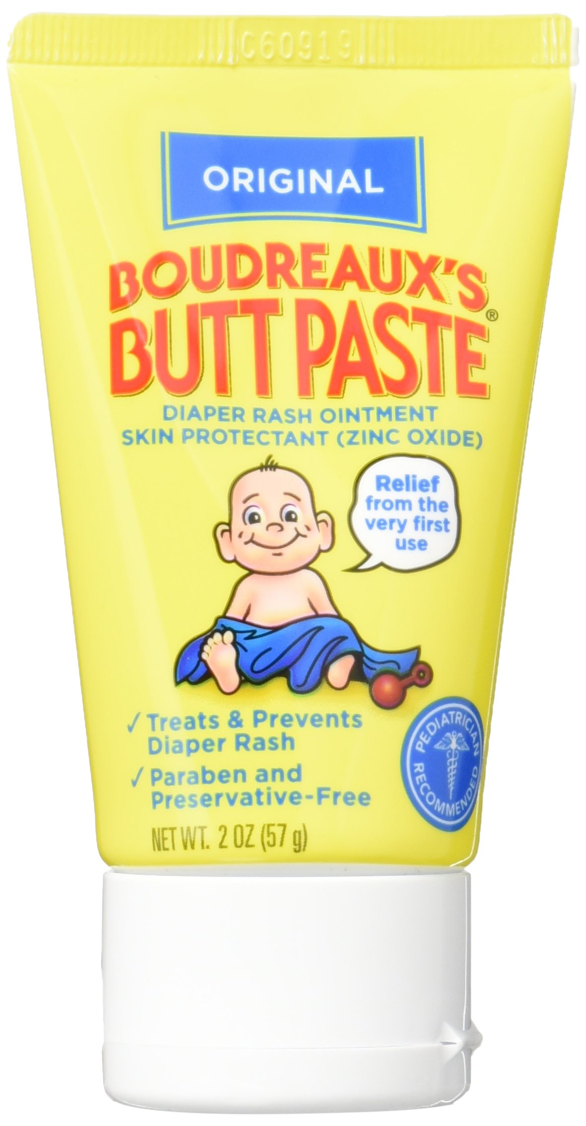 Boudreaux's Butt Paste Diaper Rash Ointment - Original - Contains 16% Zinc Oxide - Pediatrician Recommended - Paraben and Preservative-Free - 2 Ounce