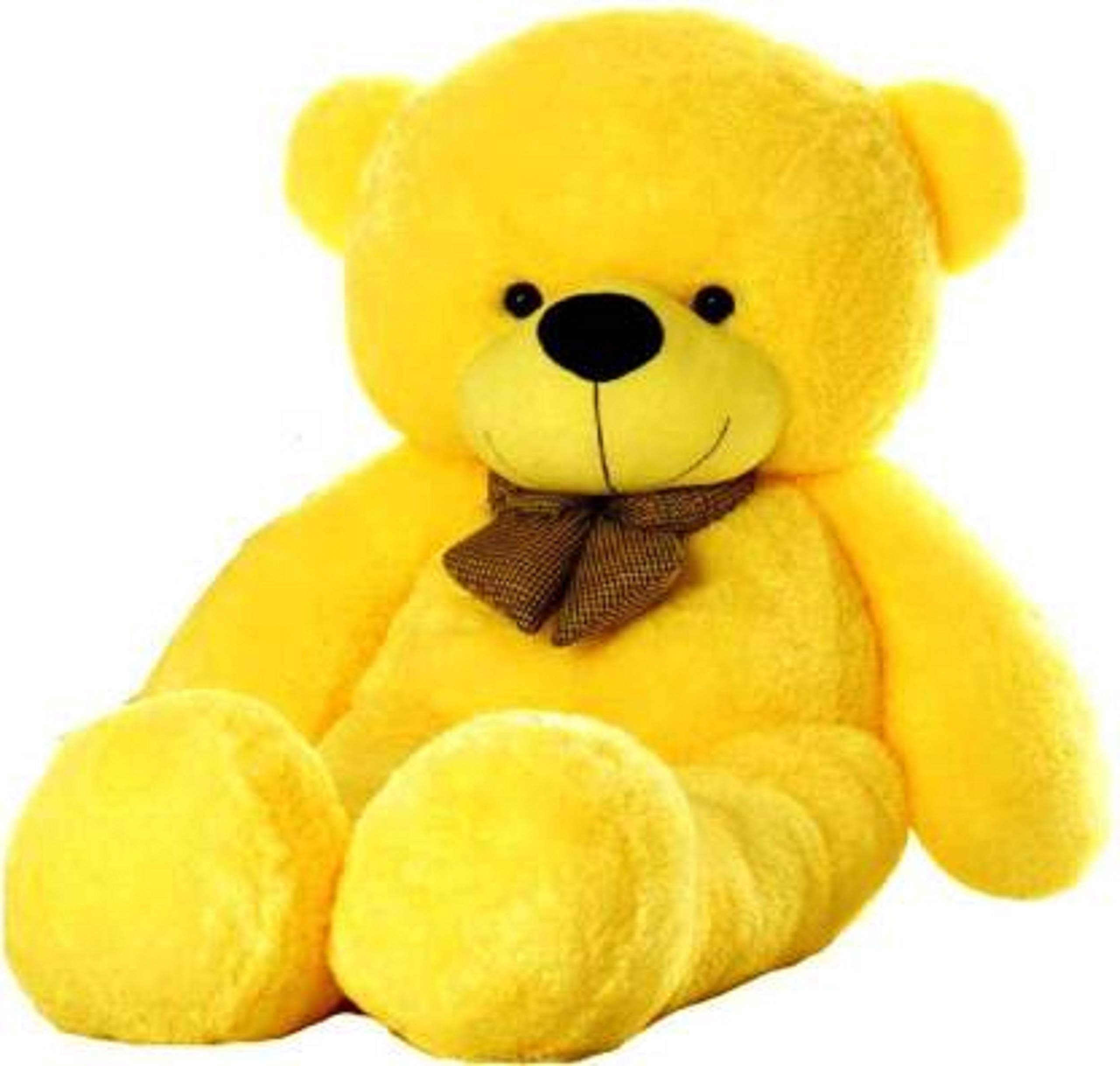 NFW Aleef Soft Toys Lovable | Huggable Teddy Bear for Girlfriend | Haapy Birthday| Happy Boy | Girl | Female (3 feet, Yellow)