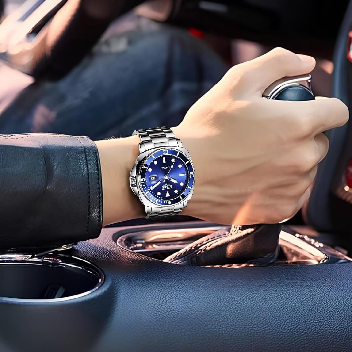 Quartz Watches for Men,Stainless Steel Waterproof Analog Watch,Luxury Big Face Durable Alloy Strap Mens Watches,Date Luminous Business Dress Watch for Men - Image 9