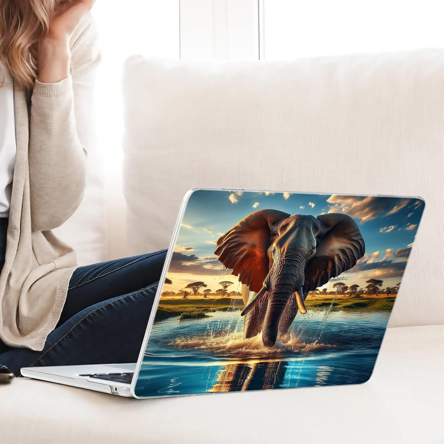 Compatible with MacBook Neo 13-inch, Hard Shell Case with Keyboard Cover and Screen Protector (A3404 A18 Pro chip, 2026 Release) - Elephants MC22222