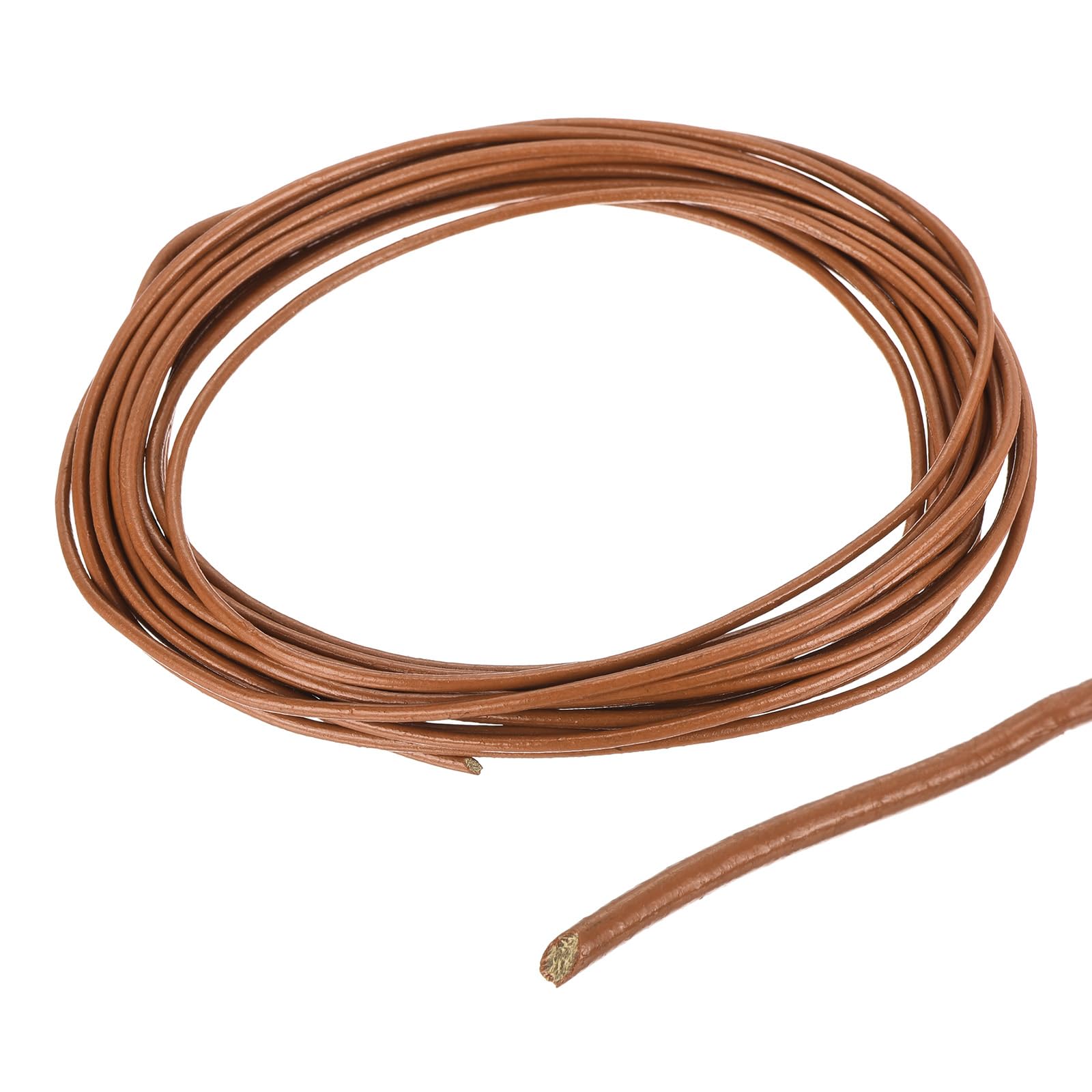 Cordón de cuero de 2mm redondo en marrón oscuro para crear collares y pulseras DIY