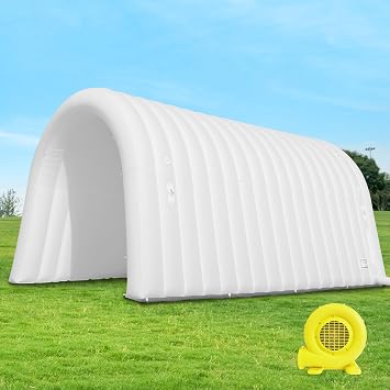 20X10x10Ft Inflatable Sports Tunnel Entrance with Blower Inflatable Tunnel Tent for Business Advertising Event ExhibitionWhite