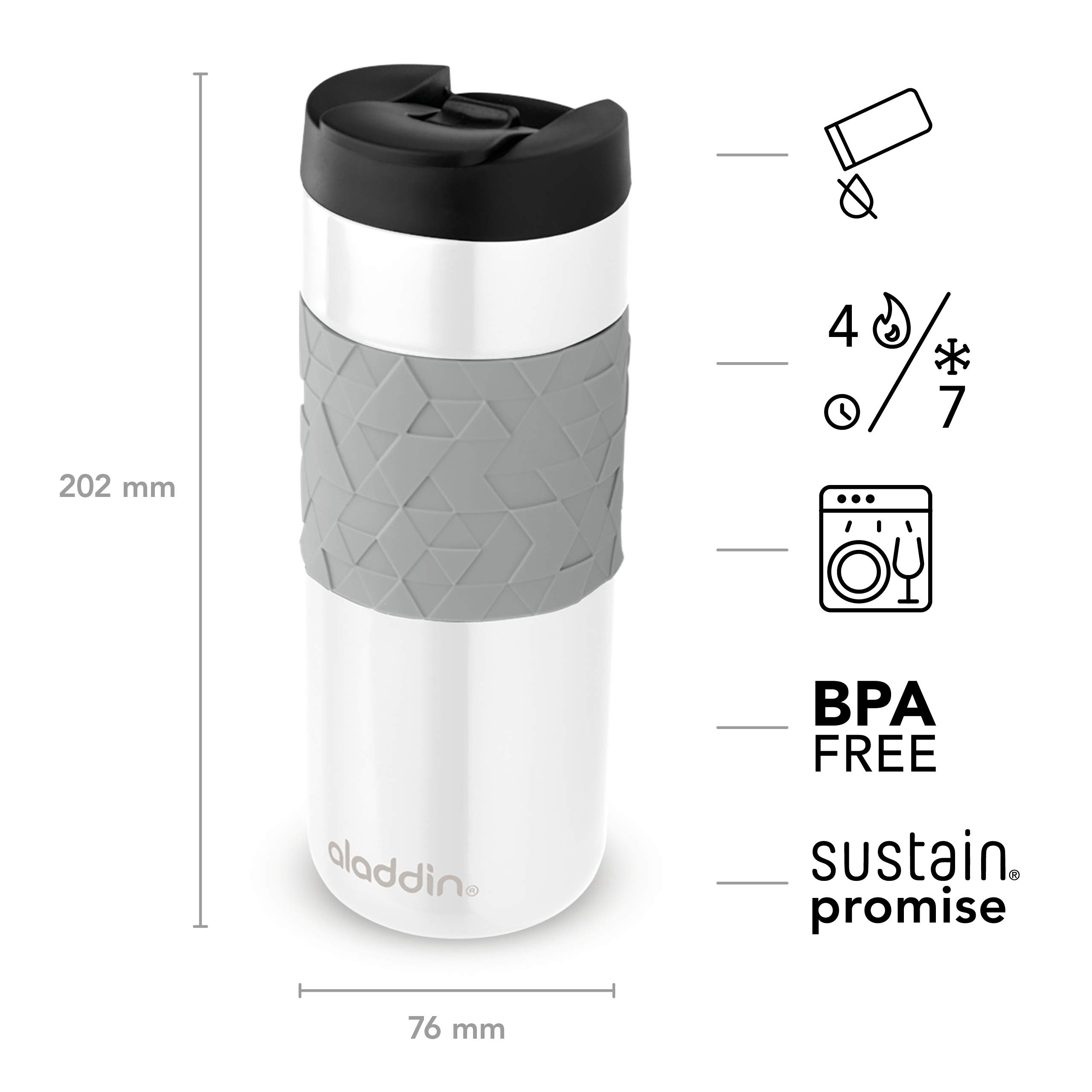 Amazon.com: Aladdin Easy Grip Leak LockTM Stainless Steel Travel