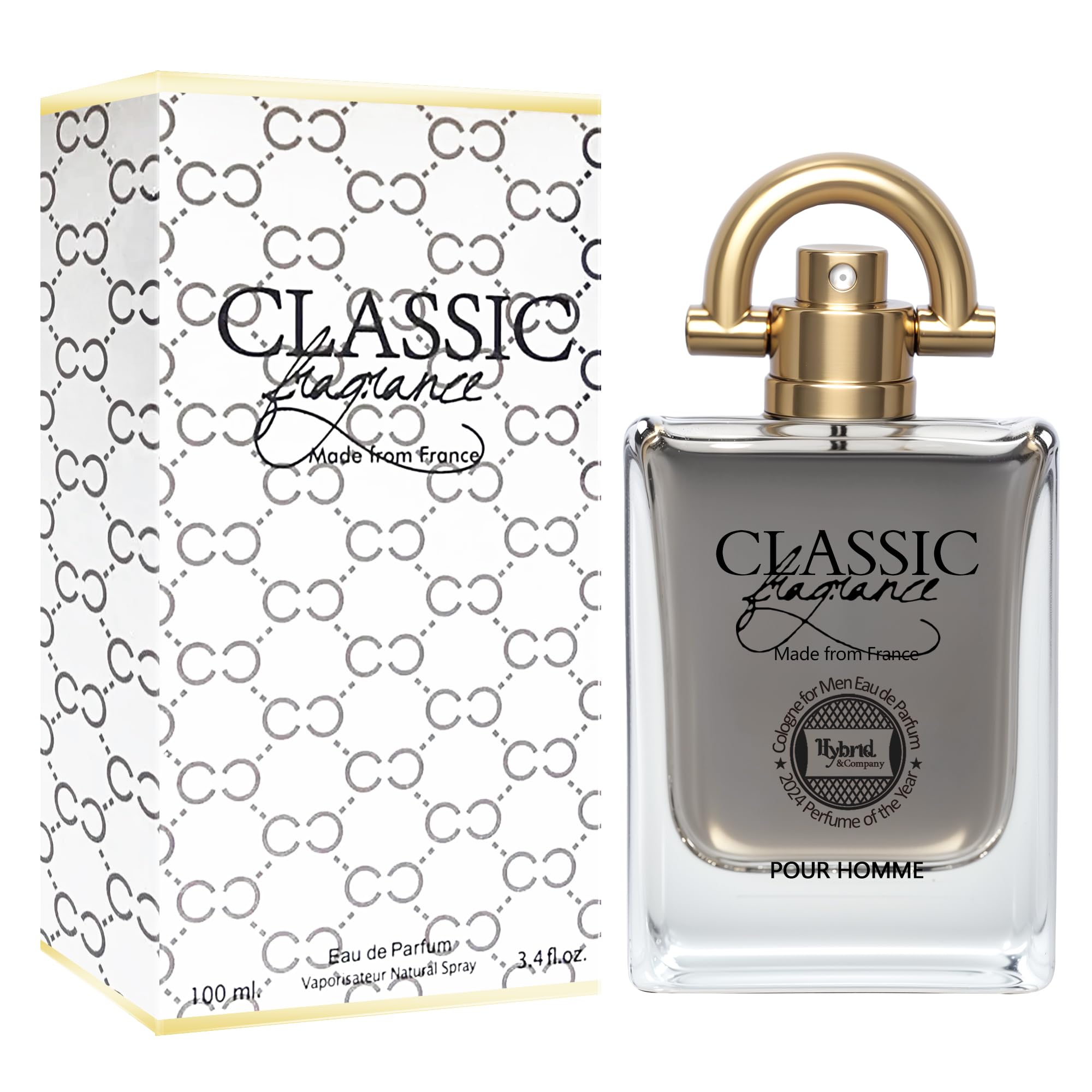 Hybrid & Company Classic France Pour Homme For Men Eau De Parfum Vaporisateur Natural Spray 3.4 Fl Oz