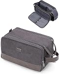WANDF Travel Toiletry Bag for Men, Canvas Dopp Kit with Wet Pocket
