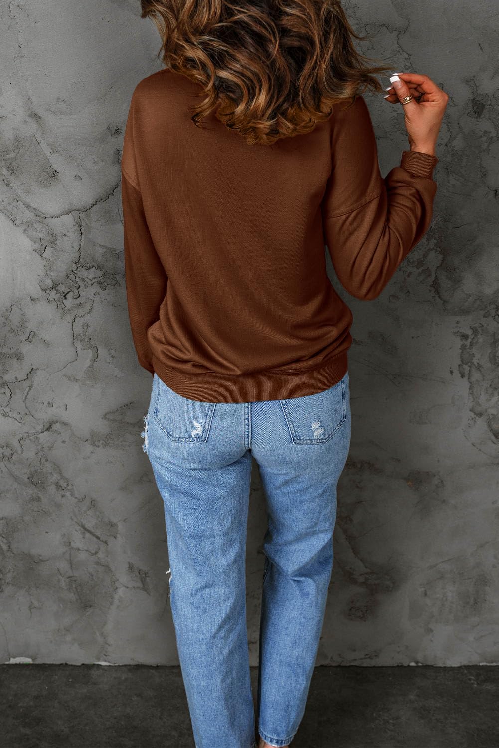 PRETTYGARDEN Women's Casual Long Sleeve Lapel Zipper Sweatshirt Drawstring Loose Pullover Tops - Image 4