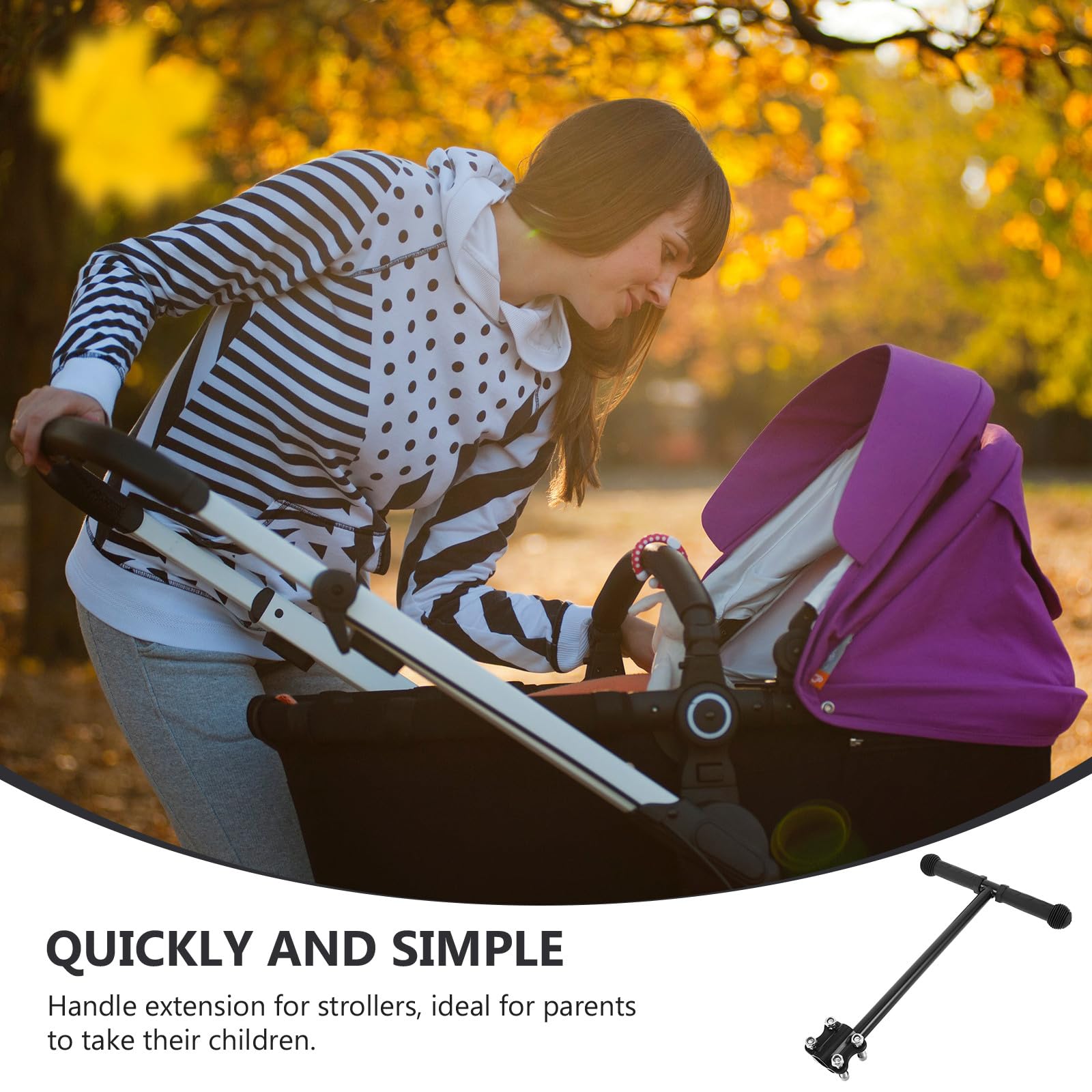 BESPORTBLE Kinderwagen Griffverlängerung aus Edelstahl 45cm Durchmesser Ergonomischer Ersatzgriff für Bollerwagen und Einkaufswagen Einfache Montage für Eltern bei Spaziergängen