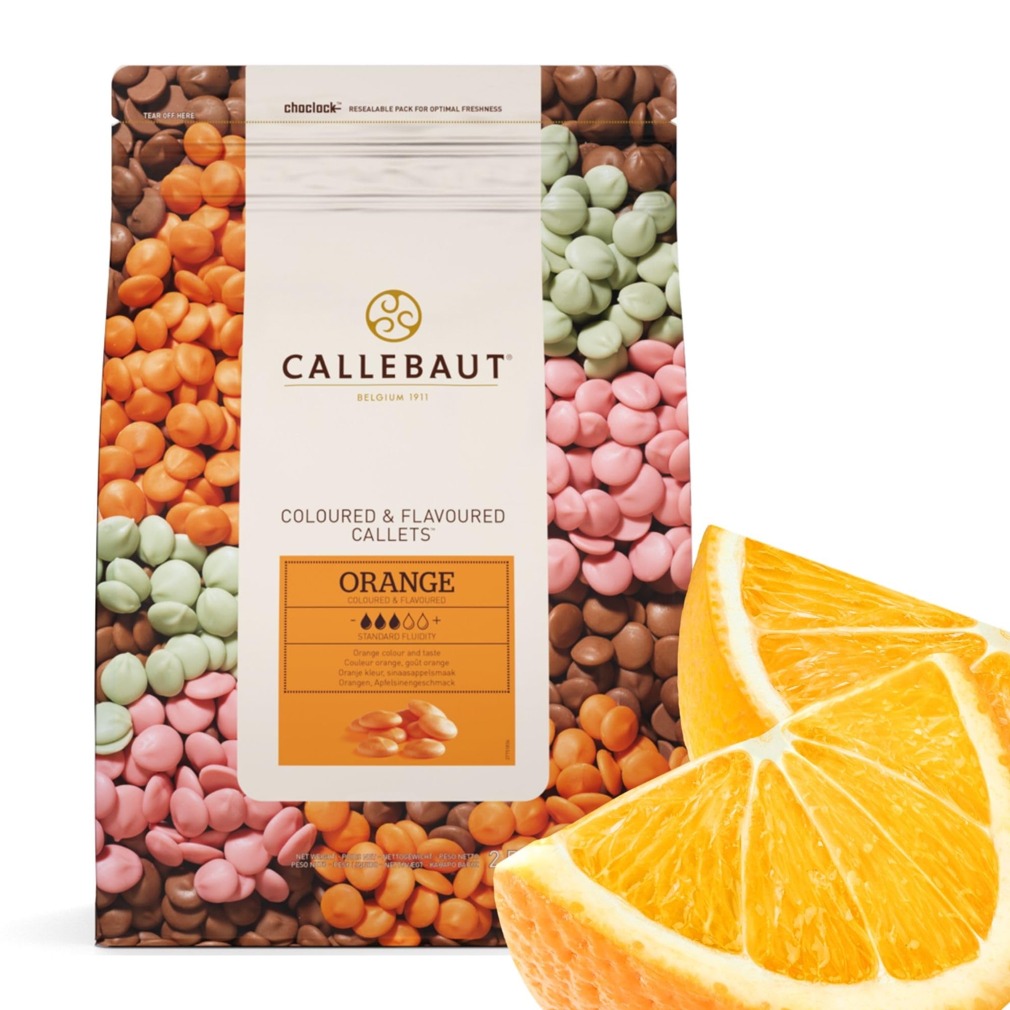 Callebaut Schokolade Orange Flavor Easi-Melt Knöpfe Callets 2,5 Kg