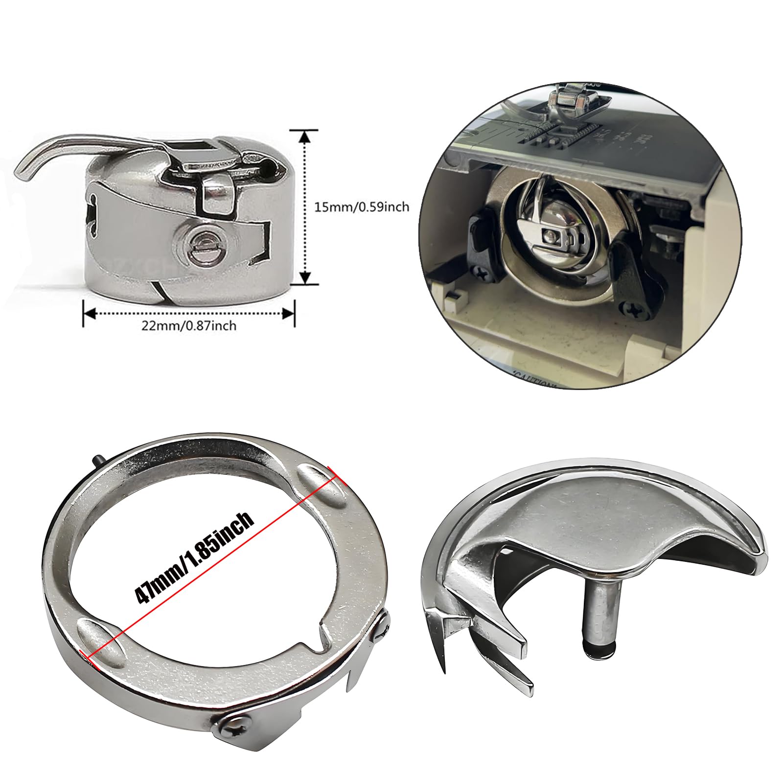 Fbshicung 1SET Bobbin Case & Hook & Shuttle Race Cover Compatible with Singer Brand 2250 2259 2263 Tradition 3116 3221 3232