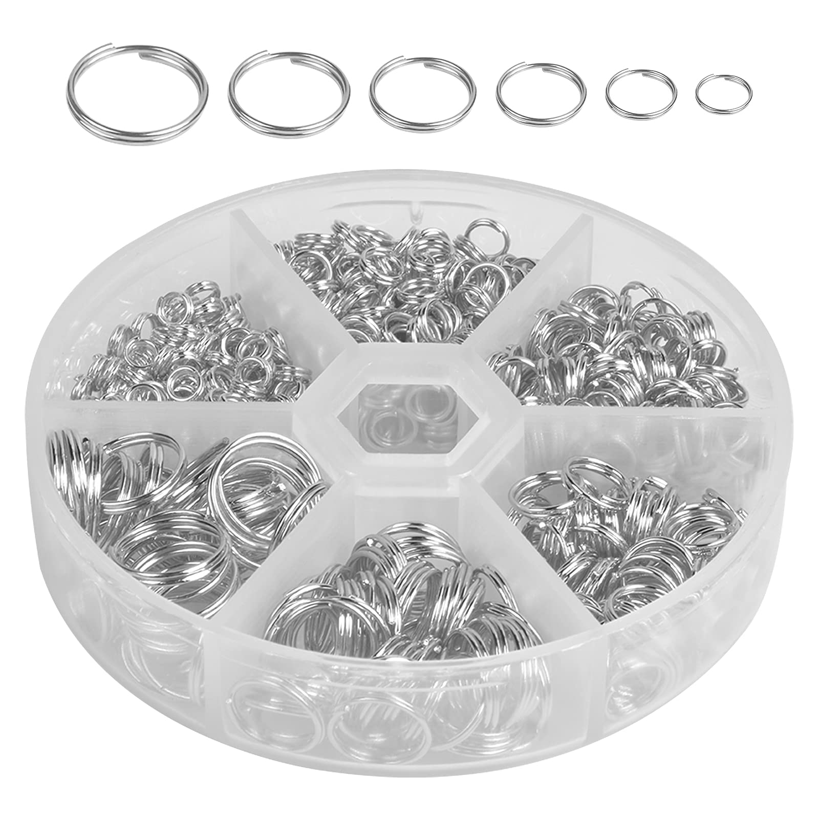 Dubbele Lus Splitringen 2780 Stuks Splitringen Voor Sieraden, 2 Kleuren, Splitringen, 6 Maten, Buigringen, Splitringen, Mini Metalen Ringconnector, Splitringen, Set Met Opbergbox Voor Halskettingen, Armbanden, Doe-het-zelf Sieraden Maken 480 Stuks