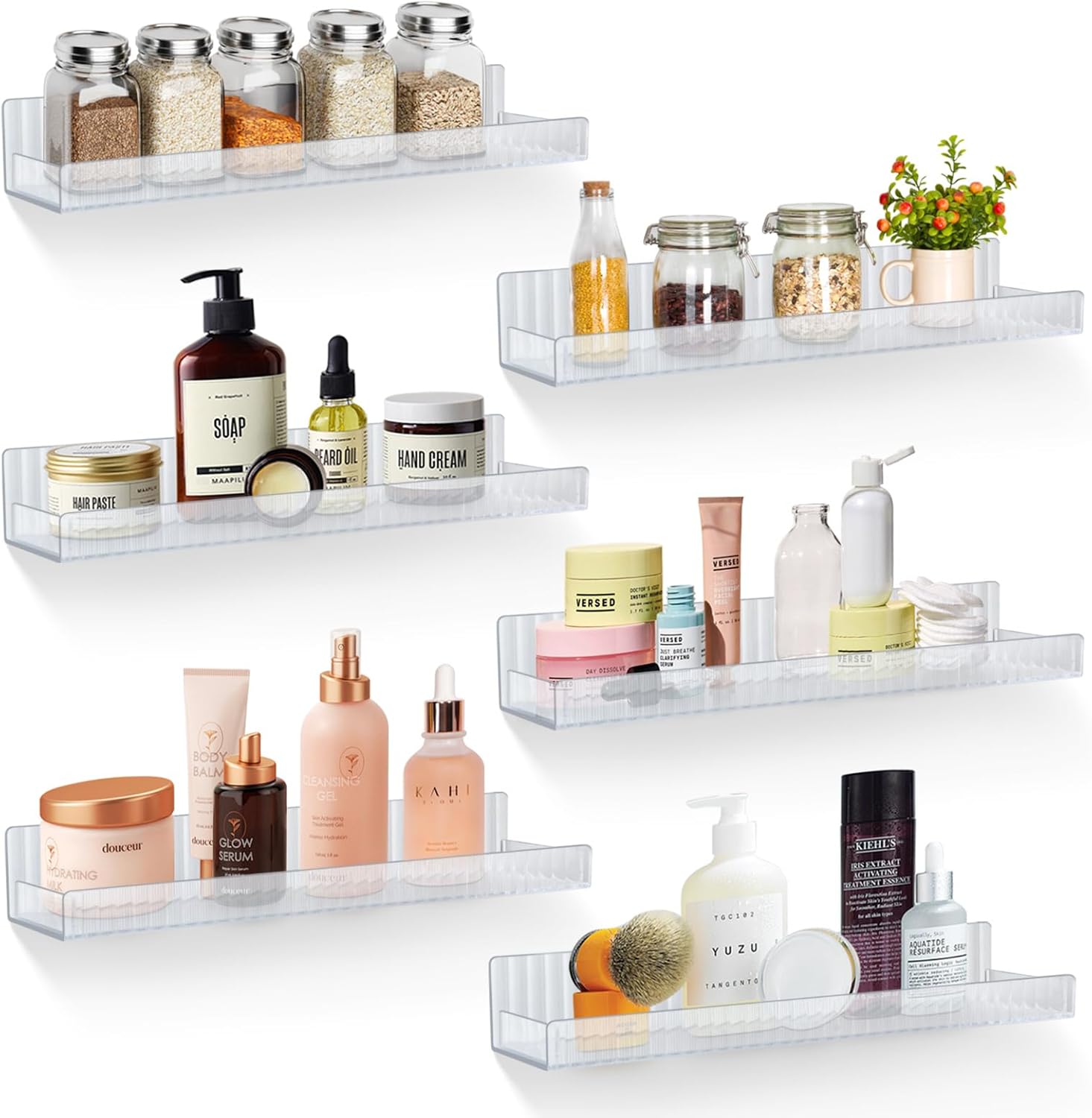 Amazon.com: LUSCREAL 6 Pack Floating Shelves for Wall Storage, 15 ...