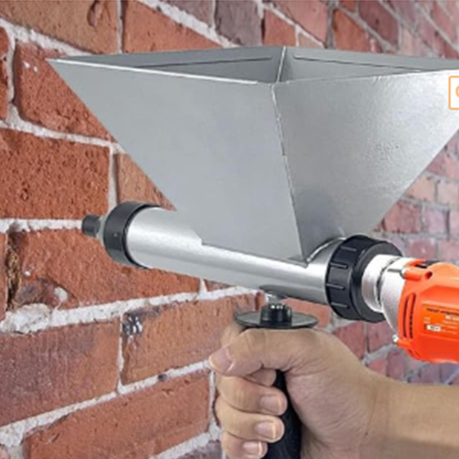 Pistola eléctrica para lechada de mortero, aplicador metálico de lechada de mortero reutilizable máquina portátil para lechada de cemento con 4 boquillas para obras de construcción