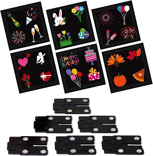 6 Extra Holiday Slides for Star Shower Slide Show LED Projector - New Years Day, Easter, Patriotic, Valentine’s Day, Birthday, Thanksgiving Themes