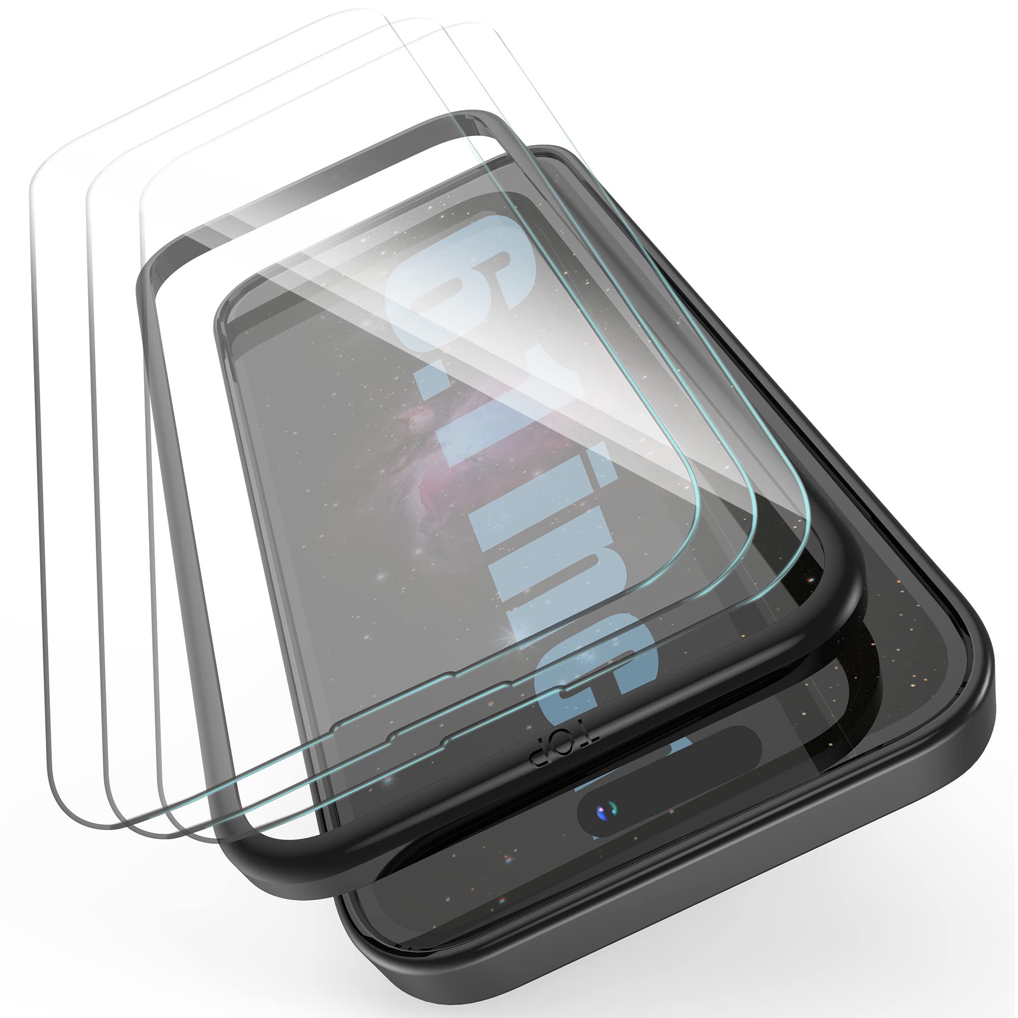 SURPHY 3 Pack Compatible with iPhone 14 Pro Screen Protector (6.1 inch 2022), HD Clear Tempered Glass Designed for iPhone ...