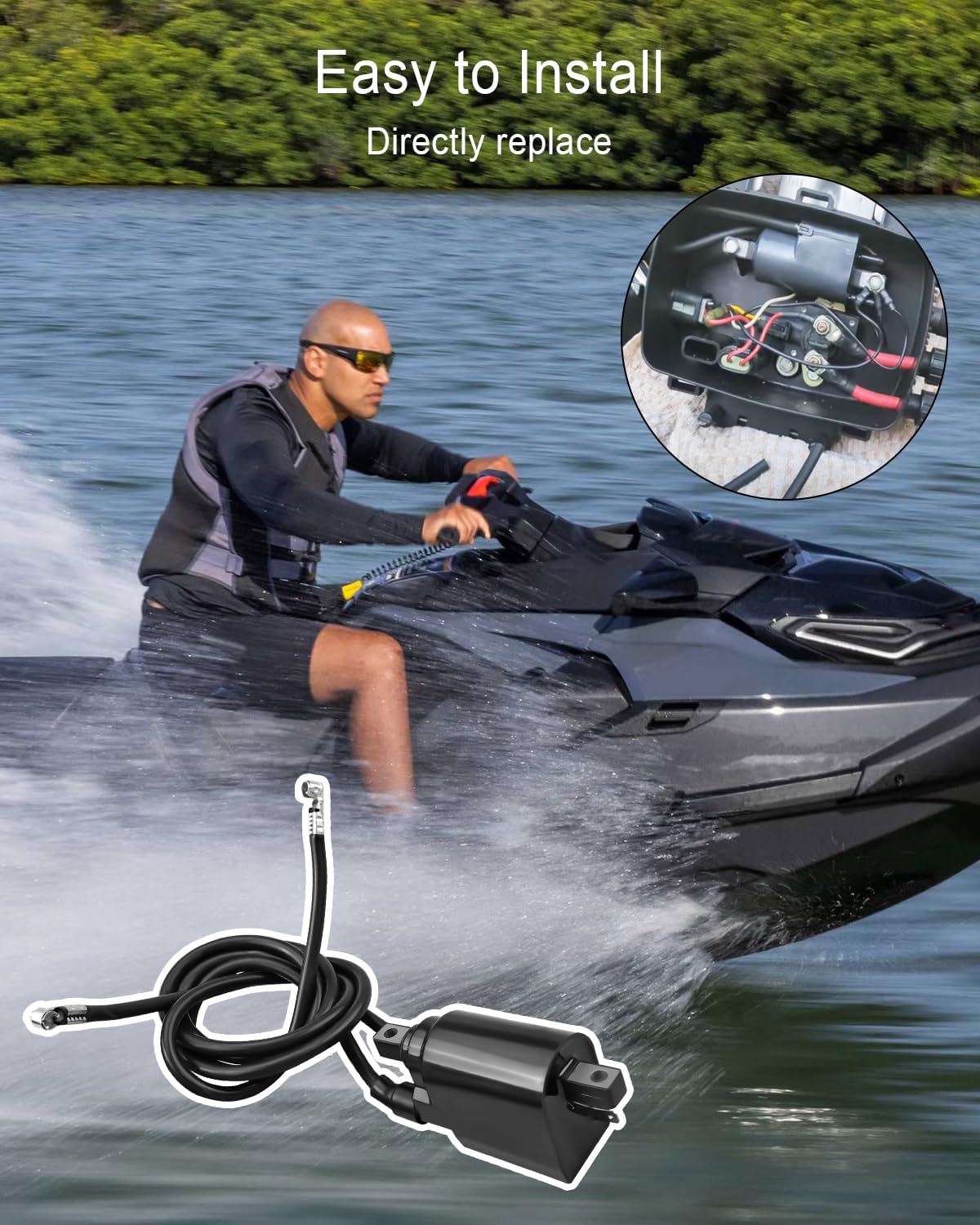 Ignition Coil Fit for Sea-Doo JetSki GTI GTS GTX HX SP LT SPX XP Explorer Challenger Speedster SK Sportster Sportster LT Sportster 1800 1992-2002 Replace 278000202 278000586