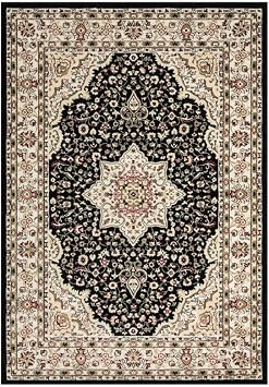 Cozy Haven Heritage Collection Rug – Large Washable Non-slip Carpet for Living Room, Bedroom, Lounge Dining, Kitchen Thick Soft Indoor Floor Rugs (Black, 160x230 cm)