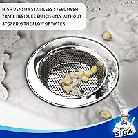Vista 4 de MR.SIGA Kitchen Sink Strainer, Stainless Steel Sink Drain Strainer, Dishwasher Safe, Outer Diameter 4.4 inch/11.2cm, Inner Diameter 3 inch/7.6cm