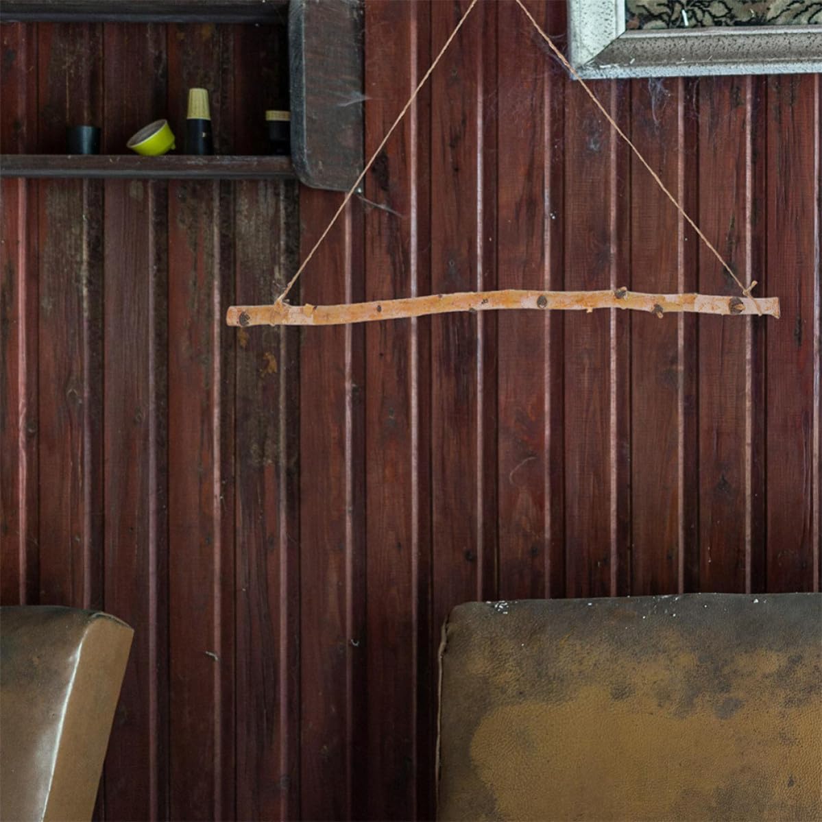 3pcs Rustic Wood Log Hanging Decoration Multipurpose Farmhouse Wall Decor Versatile Hanging Rods for Country Style Interior Decoration in Dining Rooms