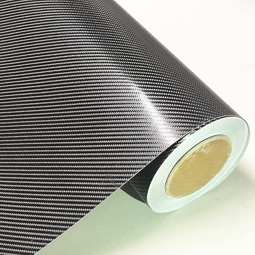 Calcomanía para envolver de vinilo de fibra de carbono negro 4D con liberación de burbujas de aire, antiarrugas de 108 x 60 pulgadas, 9 × 5 pies