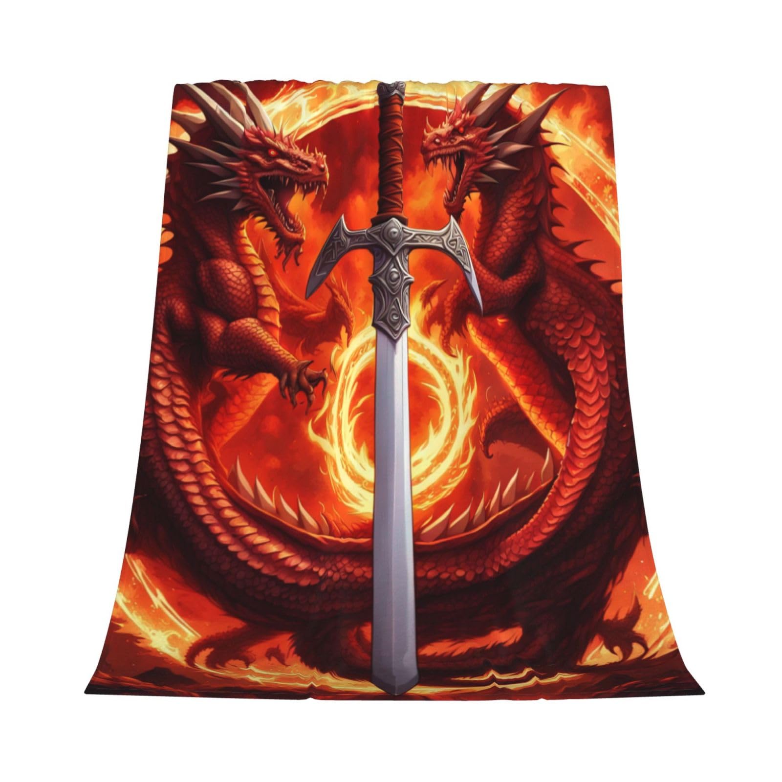 Couverture flanelle dragon jeté doux lit canapé grande taille 152x203