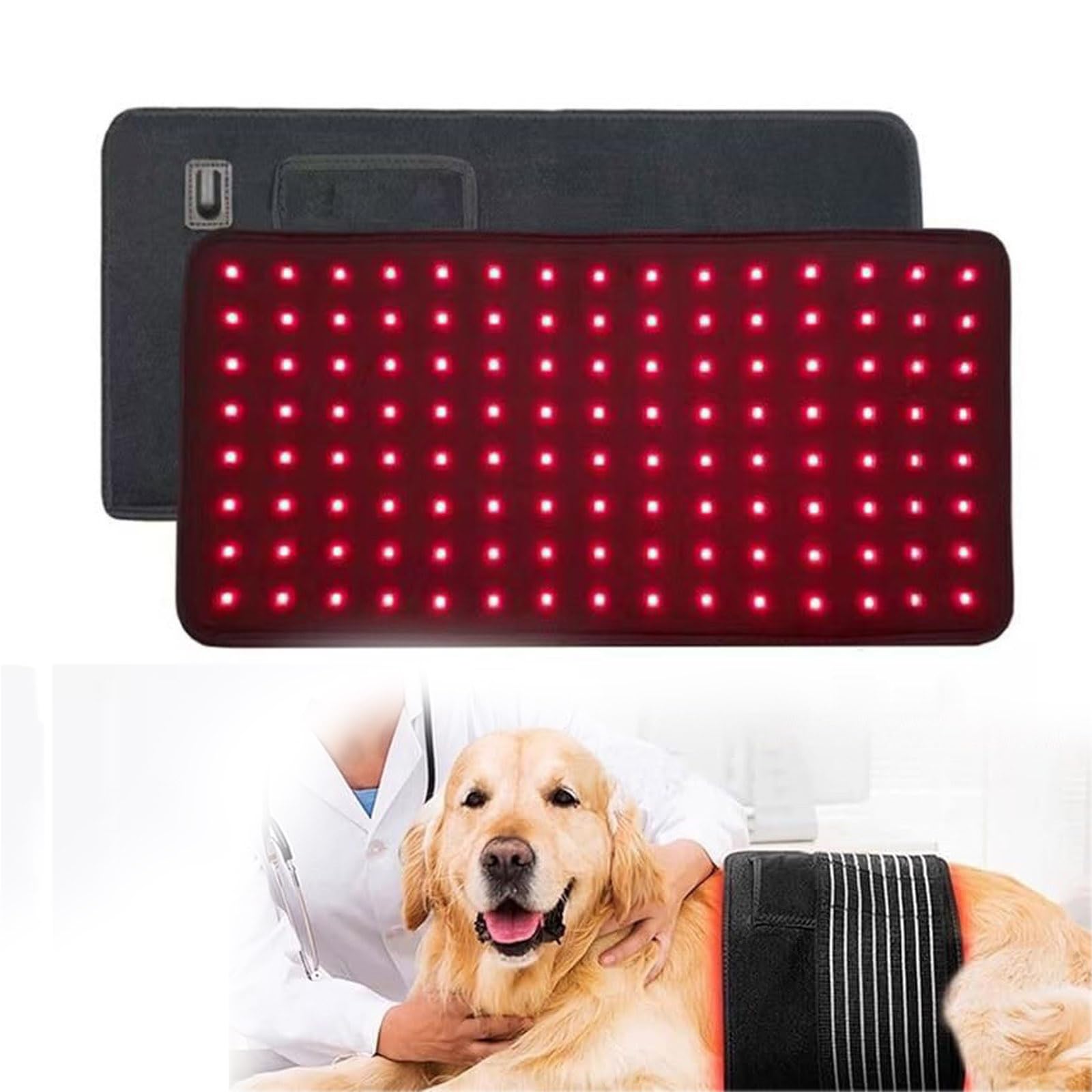 Cinturón De Terapia De Luz Roja For Mascotas, 120 Uds. LED De 660nm Y 850nm, Dispositivos De Luz Infrarroja Cercana, Envoltura Portátil For Perros, Alivio Del Dolor De Gatos